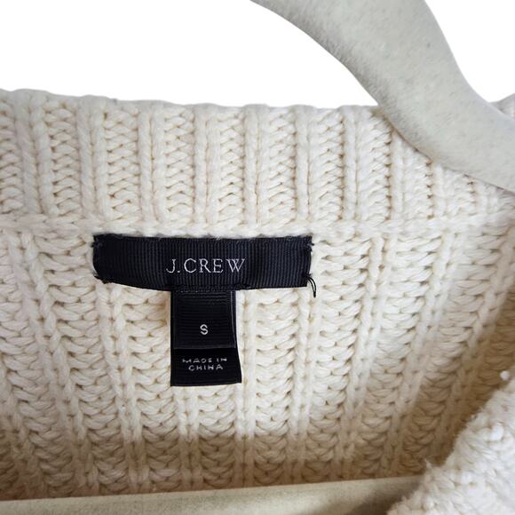 J. Crew Womens Fisherman Sweater Cable Knit Coastal Natural S Preppy Old Money - Picture 8 of 9